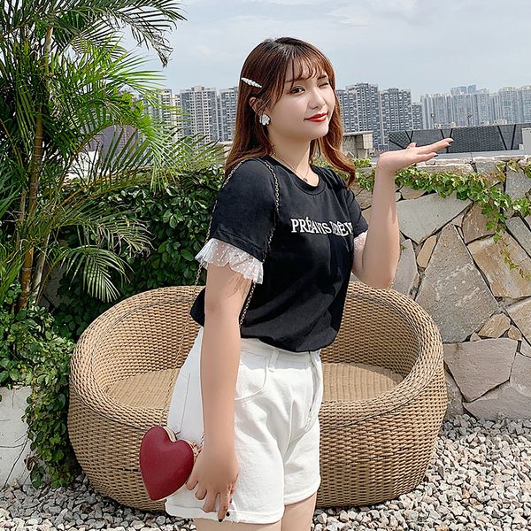 

new plus-size women's dress hide tummy short-sleeved version of the fashion slim slimming age t-s w2oe, White