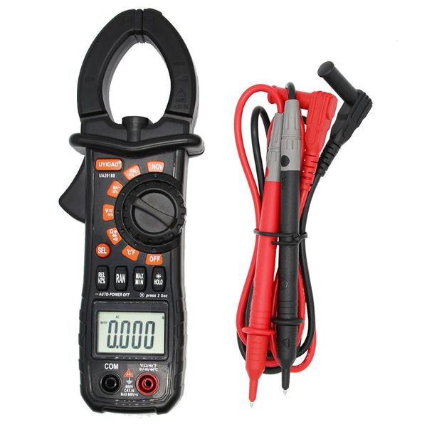 

multimeters uyigao clamp meter lcd ac/dc voltage current resistance capacitance digital tester with backlight