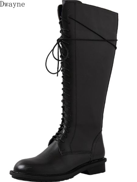 

boots women's 2021 autumn high with british wind knight motorcycle, Black