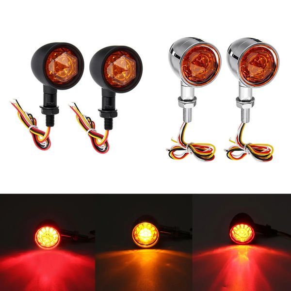 

12v universal motorcycle bullet turn signal indicator brake runnning lights 4 wire