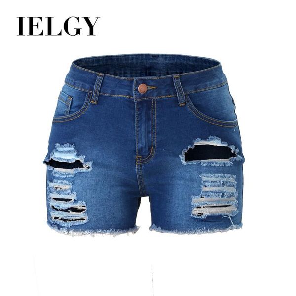 

women's jeans ielgy ripped denim shorts spot womens clothing, Blue