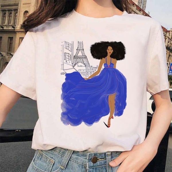 

vogue friends tshirt print graphic tees women melanin black girl summer new fashionall-match femmale shirts, White