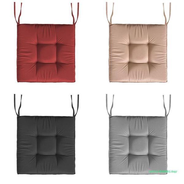 

cushion/decorative pillow square solid color seat cushion with ties water-resistant chair pad floor