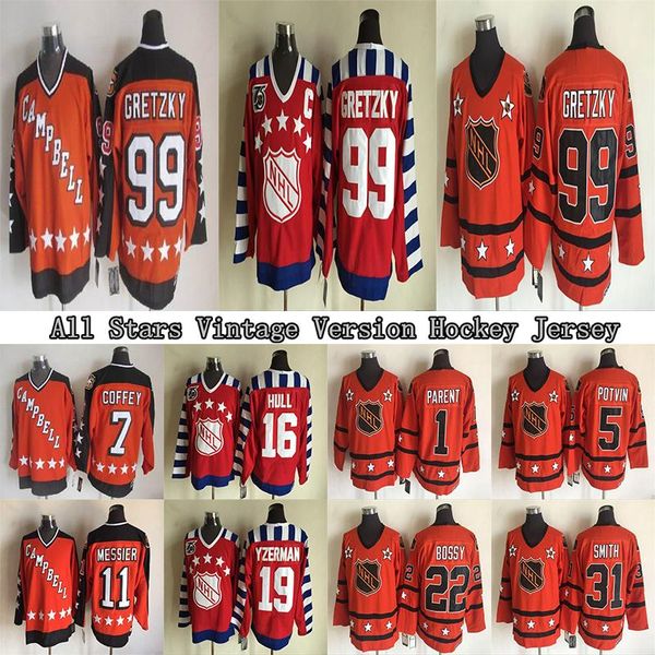 

all stars vintage vintage ccm jersey 99 gretzky 1 parent16 hull 19 yzerman 19 trottier 30 belfour 31 smith hockey jerseys, Black;red