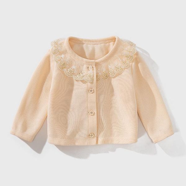 

jackets baby girls sweaters children's knitted cardigan 2021 autumn princess kids clothes knit outwear toddler lace coat, Blue;gray