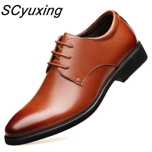 

dress shoes 2022 man cow leather rubber sole size 47 office business flats split wedding 220223, Black