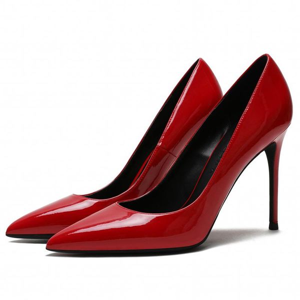 

dress shoes pointed toe 10cm high heel women 2021 elegant office pumps ladies big size 34-41 5 colors e0013, Black