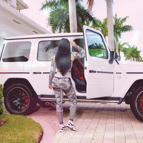 

2021 internet 2-piece set women's sportswear pants elastic suit ps7f, Gray