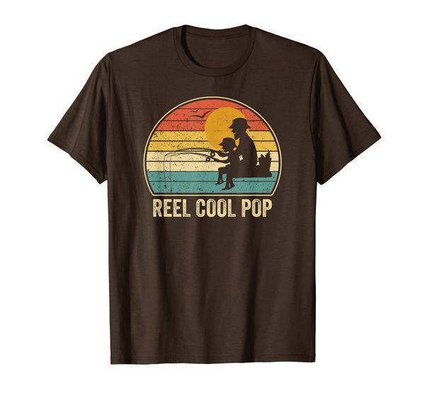 

Men Reel Cool Pop Vintage Fisherman Father' Day Gift T-Shirt, Mainly pictures