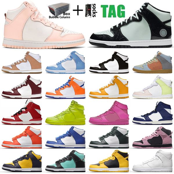 

men women sb chunky high casual shoes panda game royal dark sulfur russet crimson tint lemon twist lost at sea light chocolate trainers mens, Black