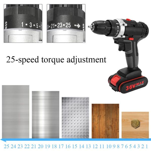 

professiona electric drills 36v multifunctional impact cordless drill with battery wireless rechargeable hand home diy power tools