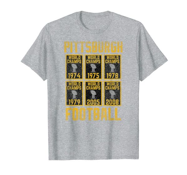

Pittsburgh, PA Football Championship Banner Title T-Shirt, White;black