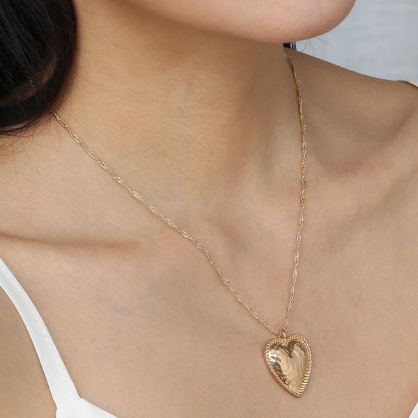 

pendant necklaces love metal necklace peach heart fashion gift, Silver