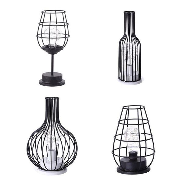 

retro iron art hollow table lamp night reading led light bedroom lighting decor