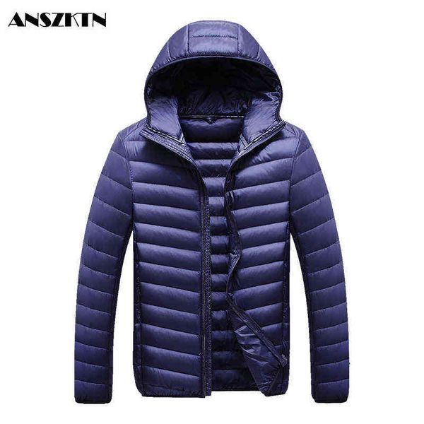 

anszktn new fashion 2020 new coats men's leisure as frivolous hooded coats men's fashion coat winterb warm clothes y1103, Black