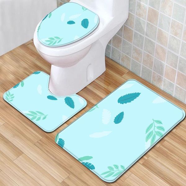 

bath mats fashion texture pattern bathroom mat non-slip sets toilet lid cover anti slip carpet wc rug