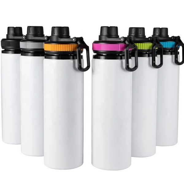 

600ml 20oz diy sublimation blanks white water bottle mug cups singer layer aluminum tumblers drinking cup with lids 5 colors by dhl