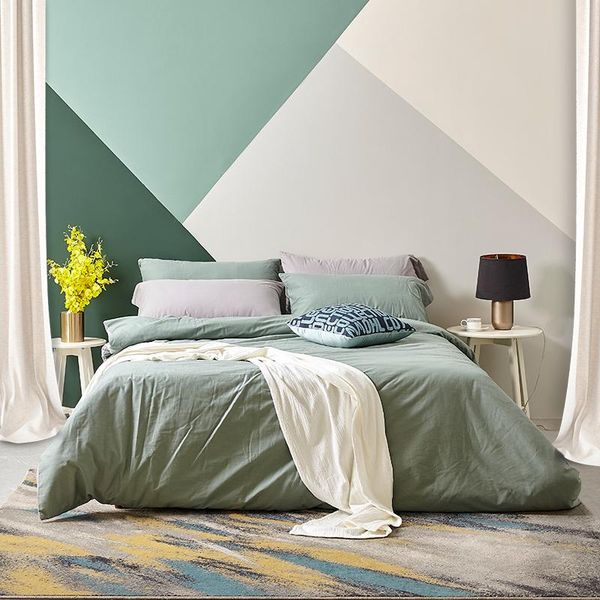 

bedding sets 100% washed cotton 6 feet bed cover set high grade quality housewarming gift textile
