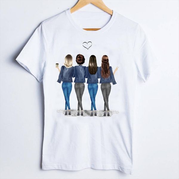 

tees print graphic friends sisters women t shirts 90s cartoon clothes clothing female shirt womens, White