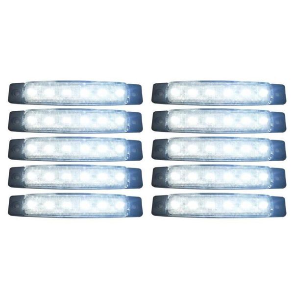 

bulbs 10 pieces 24v tail 6 smd led side indicator indicators rear lamp white light for buses / trucks trailers ma565