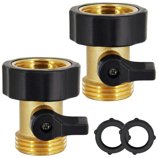 

watering equipments heavy duty brass shut off valve garden hose connector, 2 sets