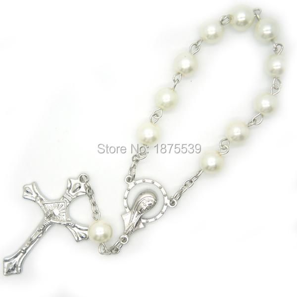 

pendant necklaces drop glass bead decade rosaries many colors, Silver