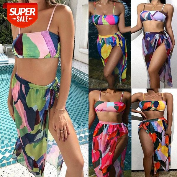

bathing suits high waist tube split bikini and mesh three-piece swimsuit #gq7h, White;black