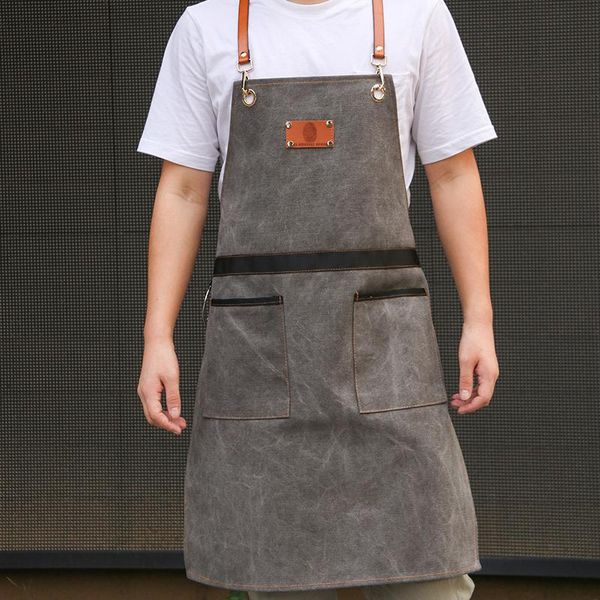 

apron custom logo fashion kitchen coffee shop barbecue manicure milk shop denim canvas wear resistant work clothes