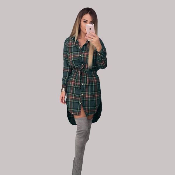 

men's casual shirts 2021 retro women blouses long sleeve plaid turn down collar shirt tunic feminine irregular plus size, White;black