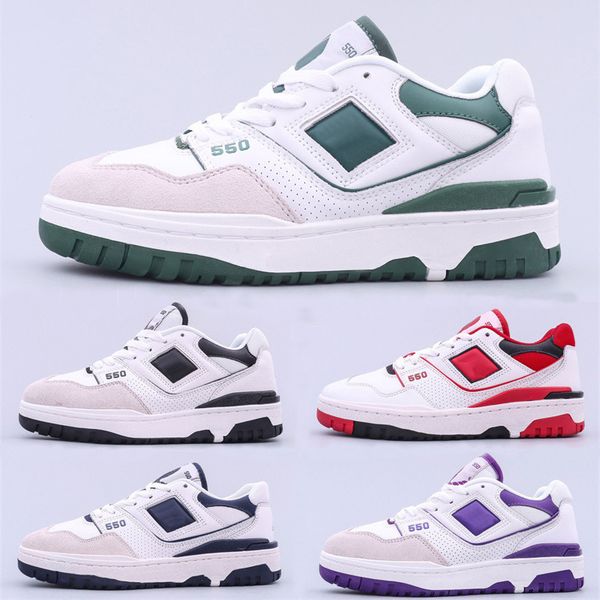 

new bb550 550 basketball designer bb550wt1 skate shoes white green navy blue sea salt black purple red men women trainer sports low top