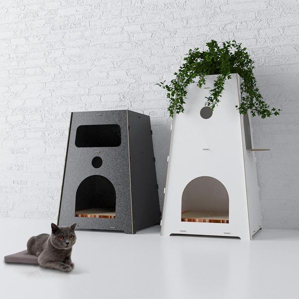 

cat beds & furniture wooden splicing small dog universal villa house pet