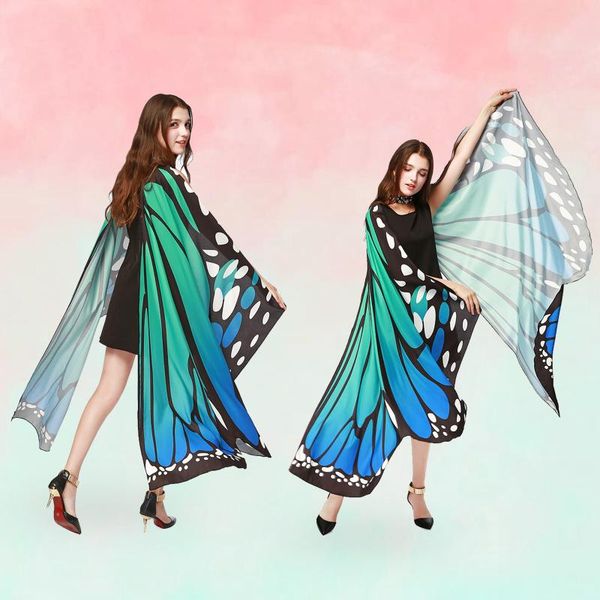 

party hats butterfly wings shawl with antenna headband and 3 pcs lace masks women