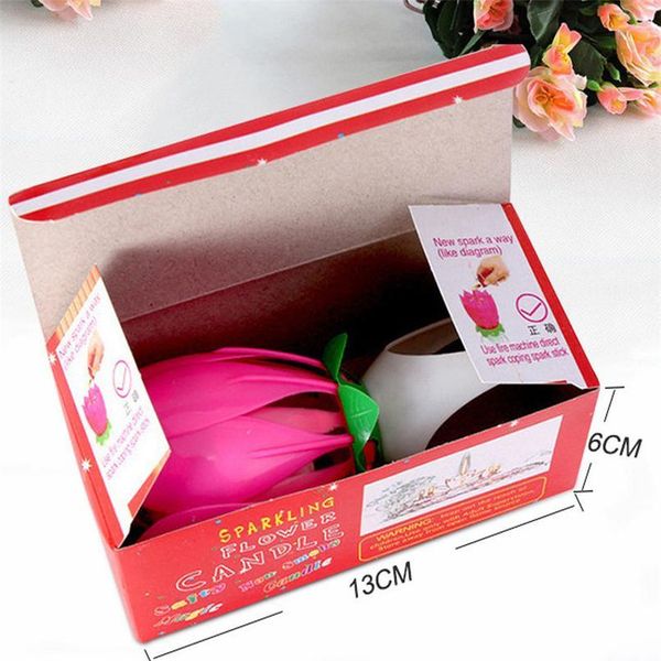

innovative party cake candle musical lotus flower rotating happy birthday candle light party gift diy cake de jllykl