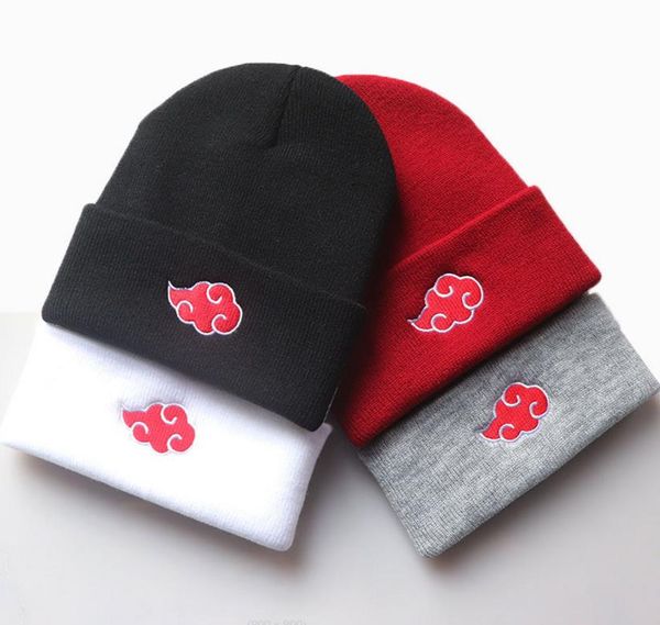 Anime Beanie Cap Caldo lavorato a maglia all'uncinetto Cavo ricamato Cappelli da festa Unisex Pescatore Polsino Lana Swag Teschio Cappello da sci invernale ricamato Nero Bianco Rosa