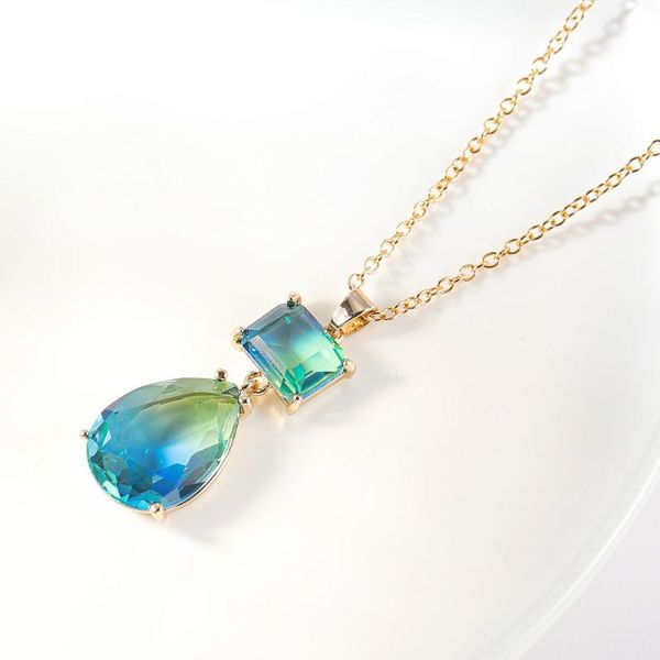

pendant necklaces fashion simple geometric zircon necklace wild lady banquet birthday gift, Silver