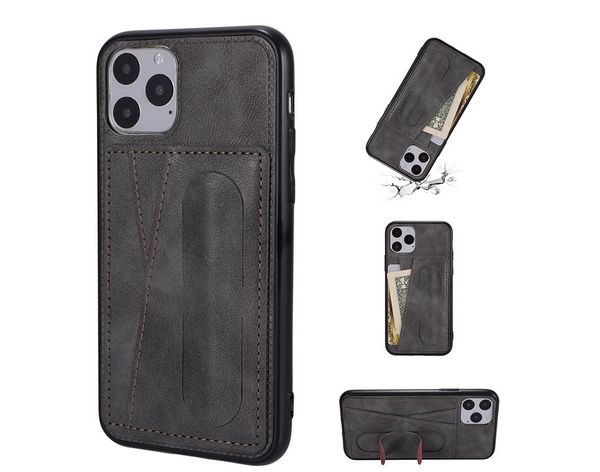 

beveled air cushion shockproof leather wallet tpu case with dual 2 card slots stand holder for iphone 12 11 pro xs max xr x 8 7 6 6s plus