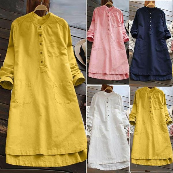 

casual dresses women button long sleeve loose tunic blouse t-shirt, Black;gray