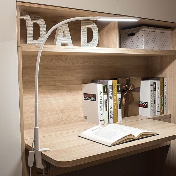 

64 led eye protection desk lamp desk long arm table lamp clip office usb light 3 color x5 dimable level work light
