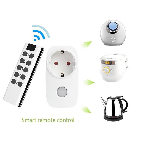 

smart power plugs 16a plug 433mhz remote controll socket programmable outlet 230v ac home automation with night light