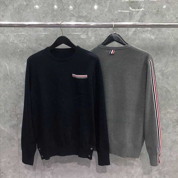 

men's sweaters 2021 fashion men women slim o-neck pullovers clothing striped wool cotton solid spring autumn casual coat, White;black