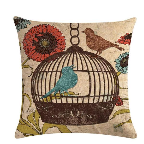 

cushion/decorative pillow 1pc fashion birdcage pattern decorative cushion cover vintage party wedding pillowcase throw pillows home decor