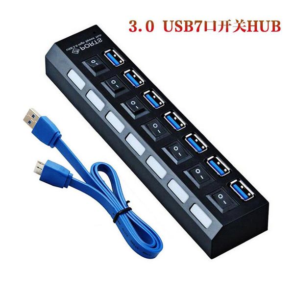 

hubs 3.0 usb concentrator hub extender computer multi port independent switch converter with external power supply charging