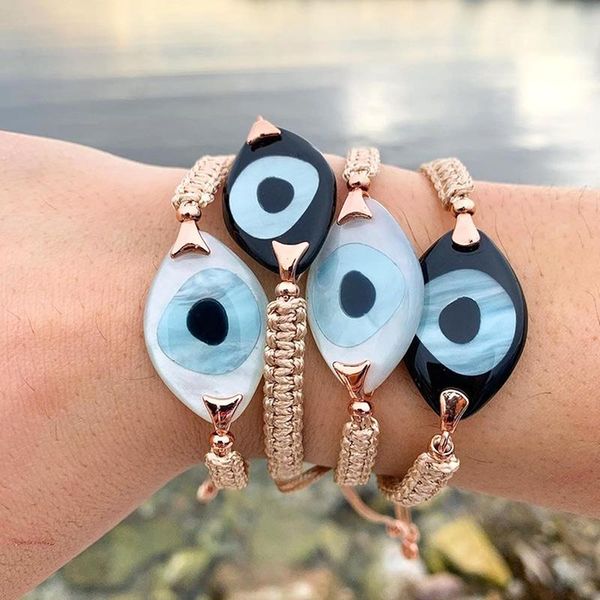 

link, chain women's jewelry bracelet fashion eye bohemian multicolor friendship couple gift braided rope, Black