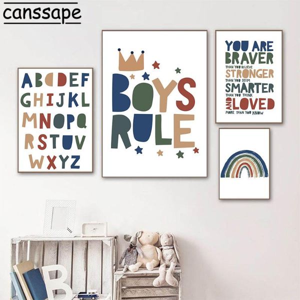 

paintings nursery wall art print abc alphabet poster rainbow canvas painting nordic posters and prints child pictures boys bedroom decor