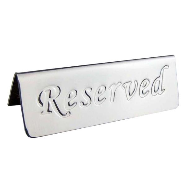 

party decoration indicator practical display table sign stainless steel bar durable double side portable desktriangle reserved pattern