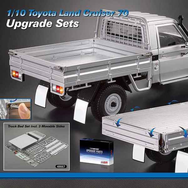 

abs truck bed set 3 movable gate for 1/10 toyota land cruiser 70 rc truck pick-up truck car