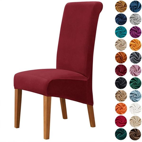 

chair covers high stretch plush xl size cover elastic spandex long back for dining room kitchen el party banquet