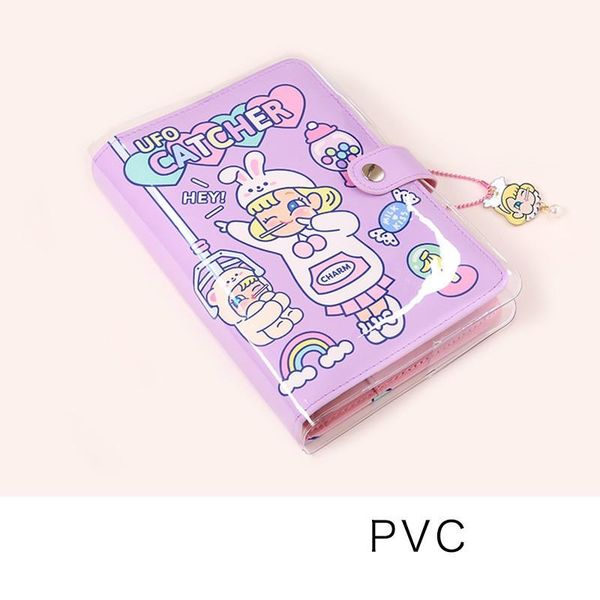 

card holders bentoy pvc transparent journal planner schedule book protective cover a6 notebook dairy notepad holder credit case, Brown;gray