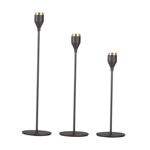 

candle holders metal holder taper candlesticks black candelabra wedding bar party living room home candlelight dinner decoration