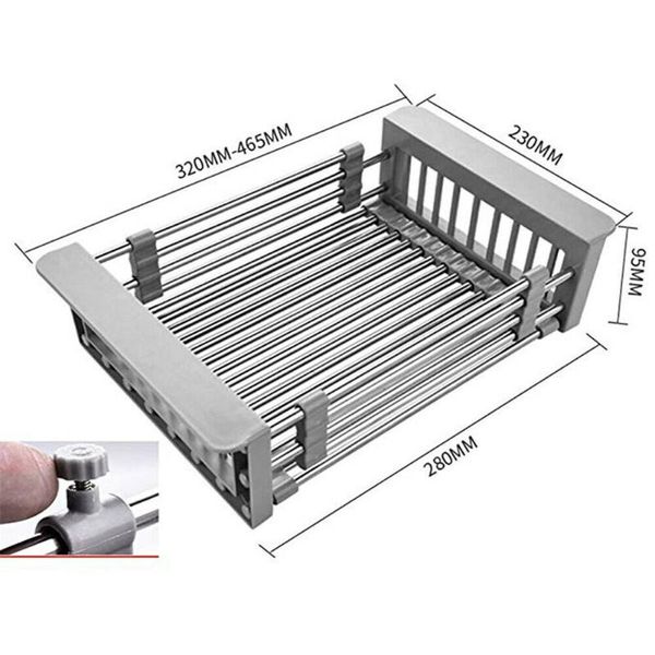 

kitchen storage & organization stainless steel dish drying rack sink drain basket home supplies gq999